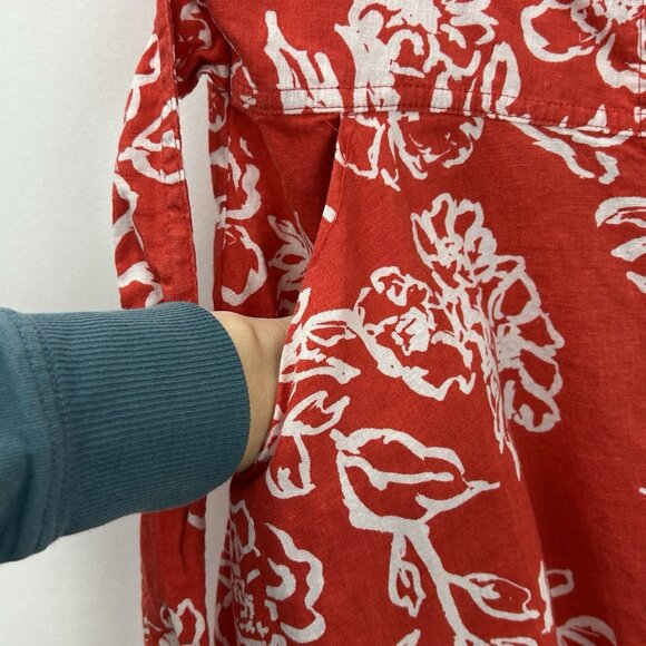 Free People  Women’s Size 10 A Thing Called Love Linen Blend Mini Dress Red - Picture 15 of 16